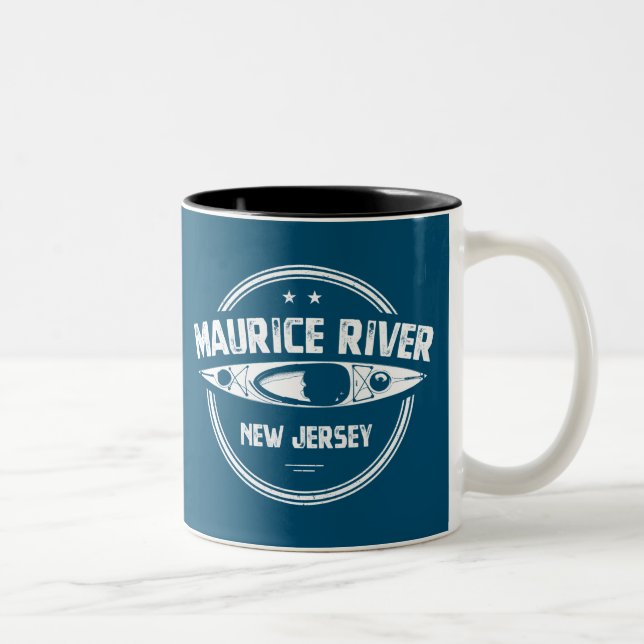 Maurice River New Jersey Kayaking Two-Tone Coffee Mug (Right)