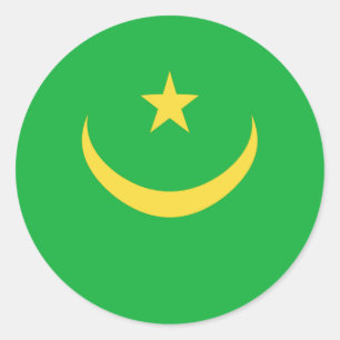 Mauritania Fisheye Flag Sticker