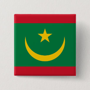 Mauritania Flag 15 Cm Square Badge