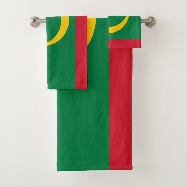 Mauritania Flag Bath Towel Set (Insitu)
