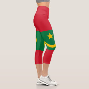 Mauritania Flag Capri Leggings