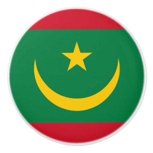 Mauritania Flag Ceramic Knob