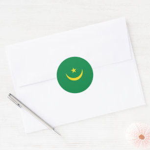 Mauritania flag classic round sticker