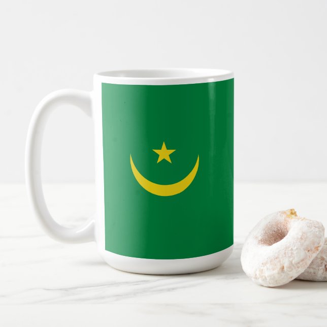 Mauritania flag coffee mug (With Donut)