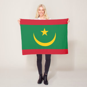 Mauritania Flag Fleece Blanket