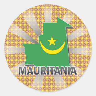 Mauritania Flag Map 2.0 Classic Round Sticker
