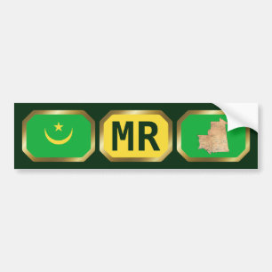 Mauritania Flag Map Code Bumper Sticker