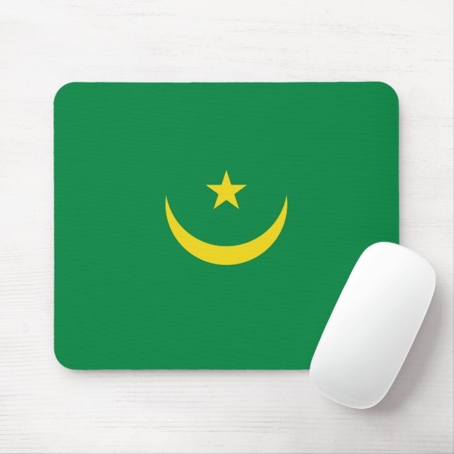 Mauritania flag mouse mat (With Mouse)