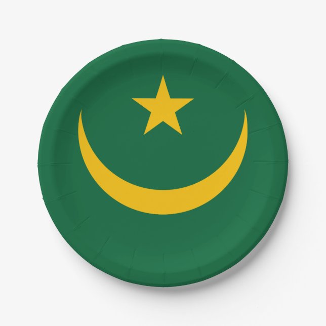 Mauritania Flag Paper Plate (Front)
