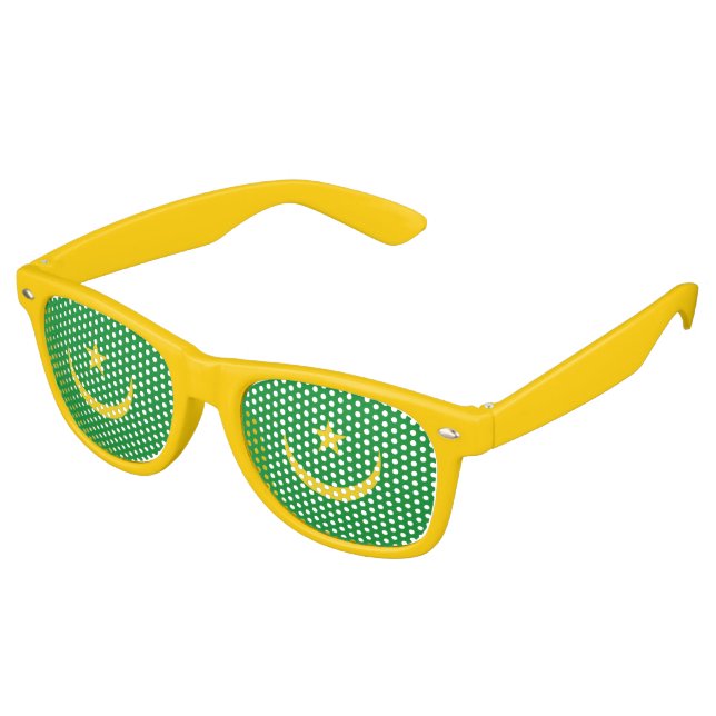 Mauritania Flag Retro Sunglasses (Angled)