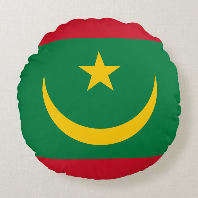 Mauritania Flag Round Cushion (Front)