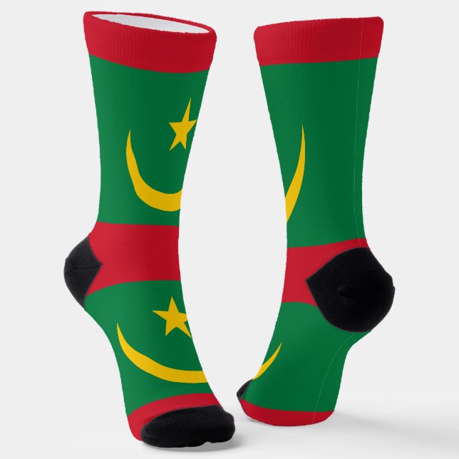 Mauritania Flag Socks (Angled)