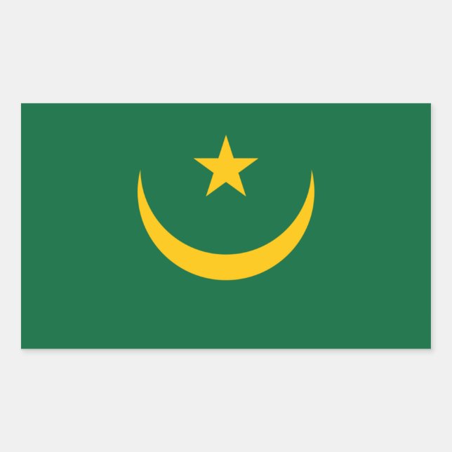 Mauritania Flag Sticker (Front)