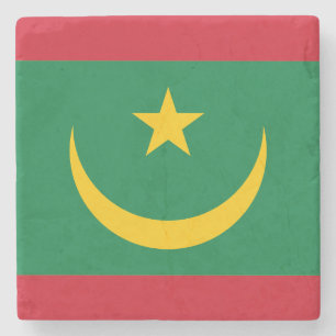 Mauritania Flag Stone Coaster