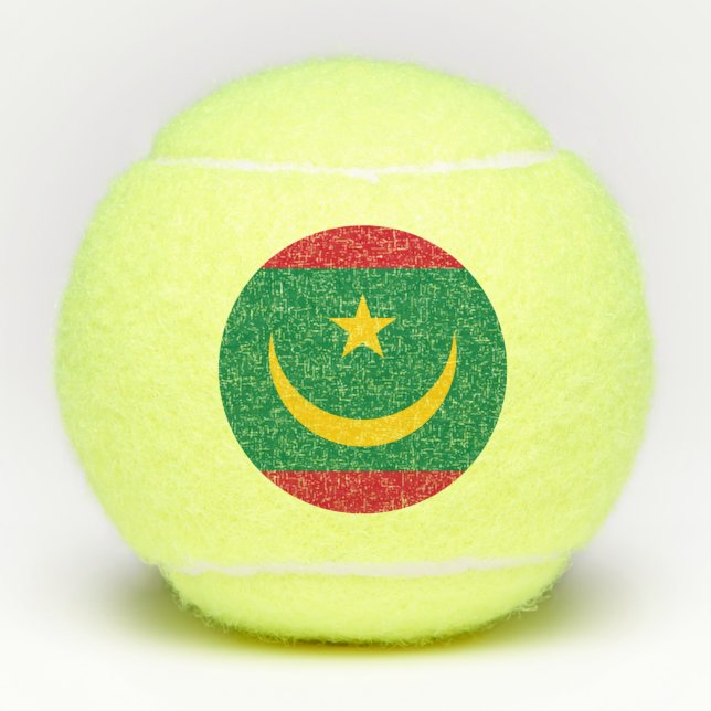 Mauritania Flag Tennis Balls (Front)