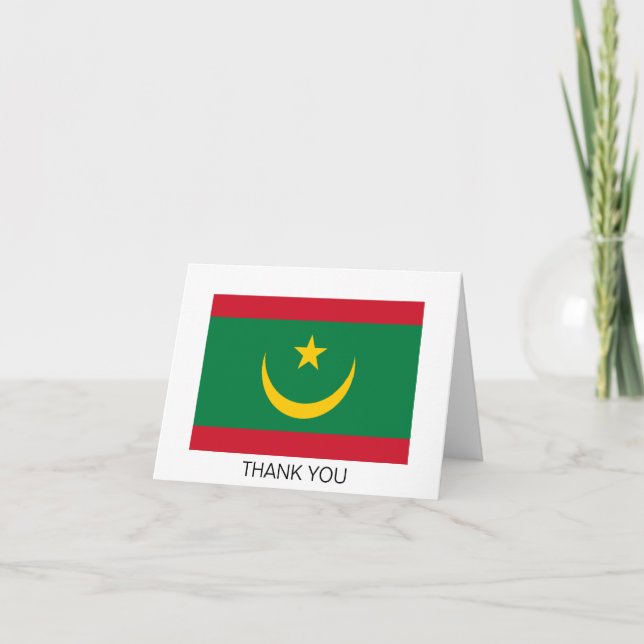 Mauritania Flag Thank You Card (Front)