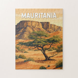 Mauritania Illustration Travel Art Vintage Jigsaw Puzzle