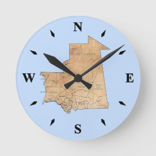 Mauritania Map Clock
