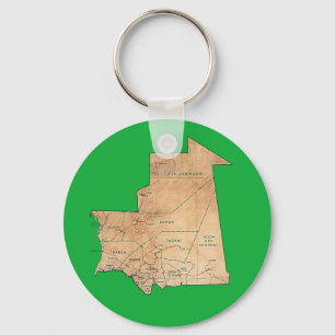 Mauritania Map Keychain