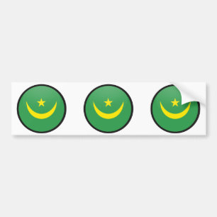 Mauritania quality Flag Circle Bumper Sticker