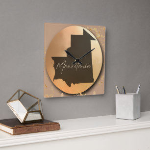 Mauritania Square Wall Clock
