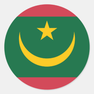 Mauritanian Flag, Flag of Mauritania Classic Round Sticker