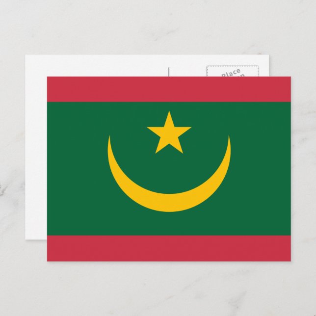Mauritanian Flag, Flag of Mauritania Postcard (Front/Back)