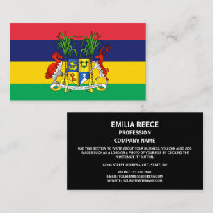 Mauritian Flag & Coat of Arms, Flag of Mauritius Business Card