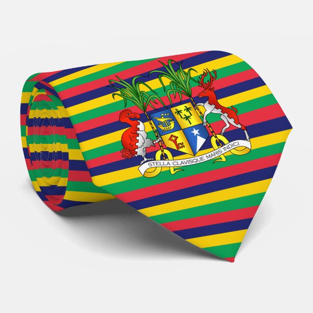Mauritian Flag & Coat of Arms, Flag of Mauritius Tie (Rolled)