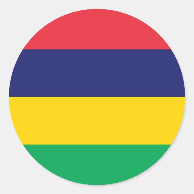 Mauritian Flag, Flag of Mauritius Classic Round Sticker (Front)