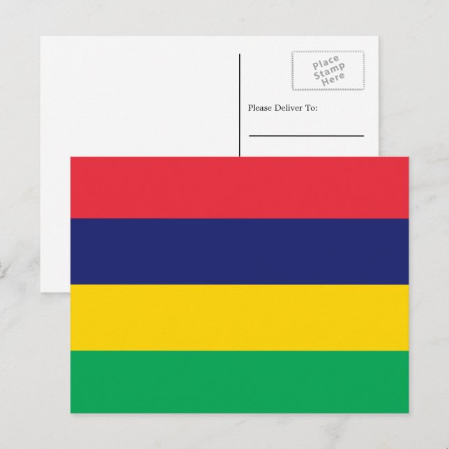 Mauritian Flag, Flag of Mauritius Postcard (Front/Back)