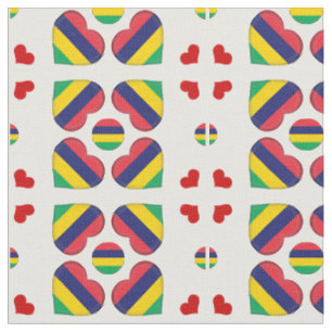 Mauritian Flag & Mauritius Heart fashion Fabric
