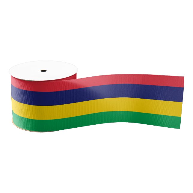 Mauritian Flag & Mauritius travel, holiday/sports Grosgrain Ribbon (Spool)