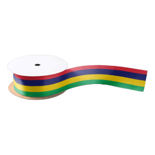 Mauritian Flag & Mauritius travel, holiday/sports Satin Ribbon