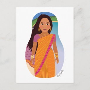 Mauritian, Indian Matryoshka Postcard