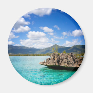 Mauritius Beach Round Magnet