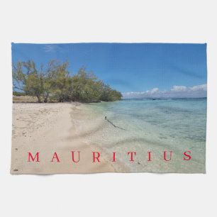Mauritius beach view tea towel