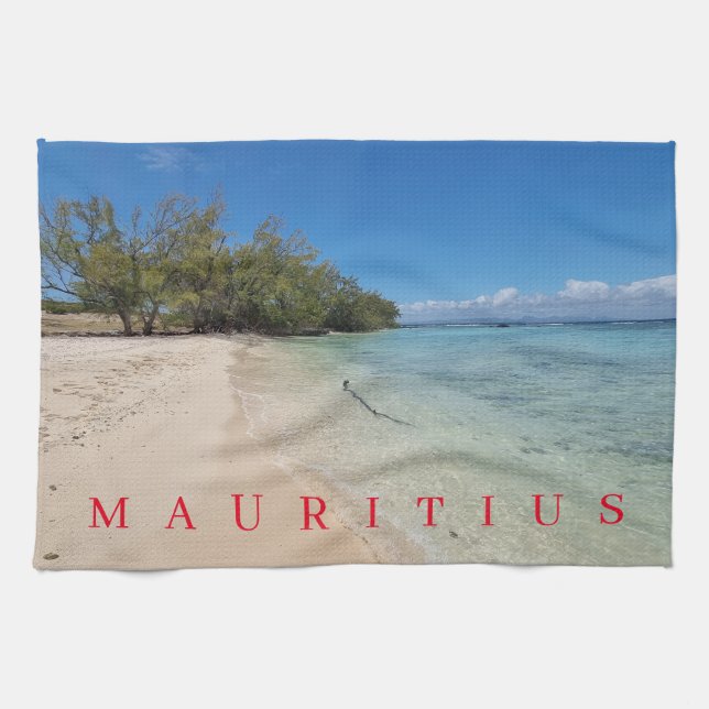 Mauritius beach view tea towel (Horizontal)