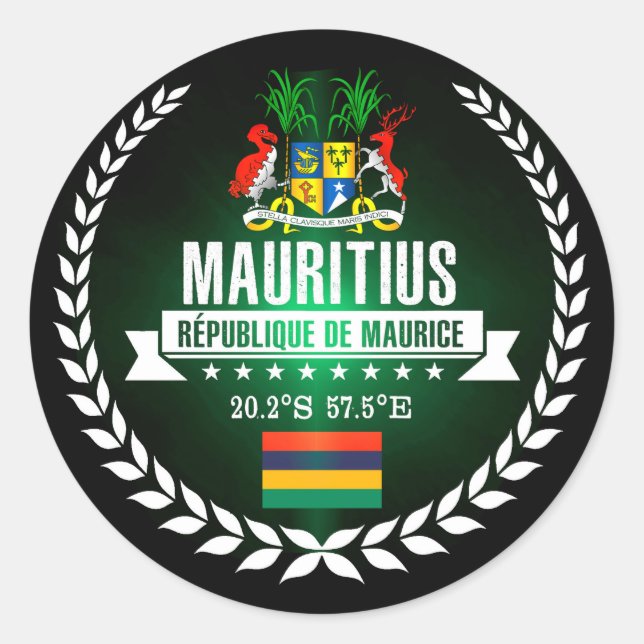 Mauritius Classic Round Sticker (Front)