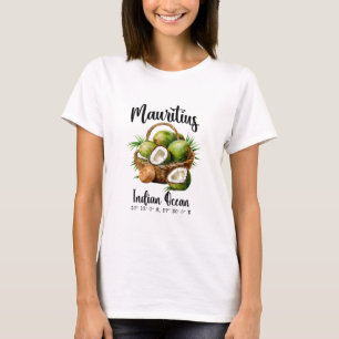 Mauritius Coconut Indian Ocean Tropical Island Gps T-Shirt