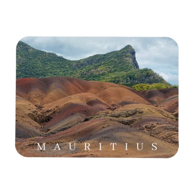 Mauritius coloured soil view fridge magnet (Horizontal)