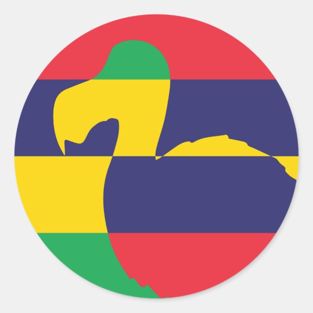 Mauritius Dodo Mauritian National Animal Flag Classic Round Sticker (Front)