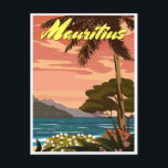 Mauritius East Africa Vintage travel palm Postcard<br><div class="desc">vintage,  retro,  travel,  modern,  watercolor,  classic,  Mauritius Indian Ocean,  Mauritius East Africa,  Mauritius, </div>