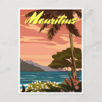 Mauritius East Africa Vintage travel palm