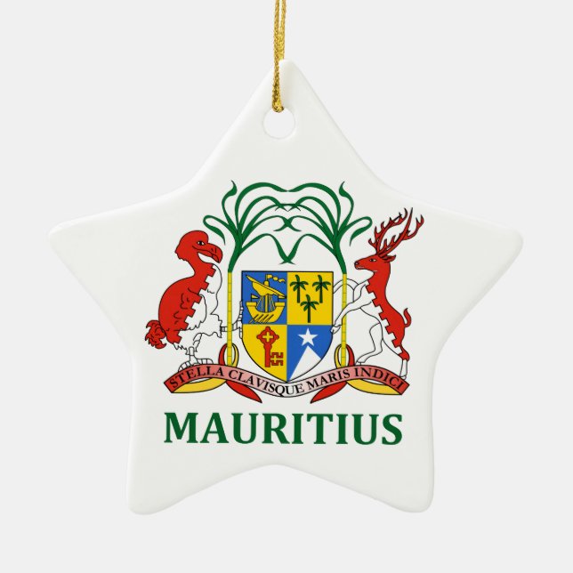 mauritius - emblem/flag/coat of arms/symbol ceramic tree decoration (Front)