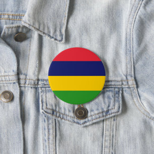 Mauritius flag 7.5 cm round badge