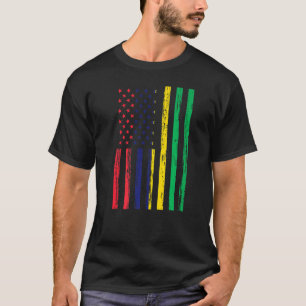 Mauritius Flag America Us It Is In My Dna  Mauriti T-Shirt