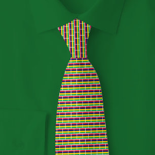 Mauritius Flag Brick Pattern Tie