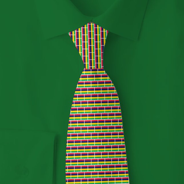 Mauritius Flag Brick Pattern Tie (Creator Uploaded)
