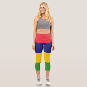 Mauritius flag capri leggings
